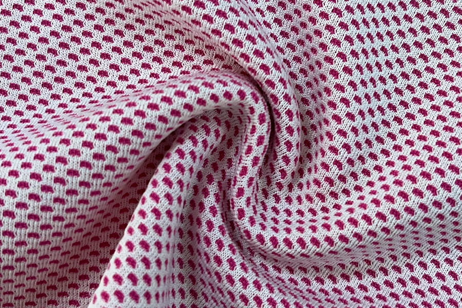 BCX-N0622: Polyester Naylon Tam Soğuk Duygu İki Renkli Jakar Örgü Petek Kumaşı